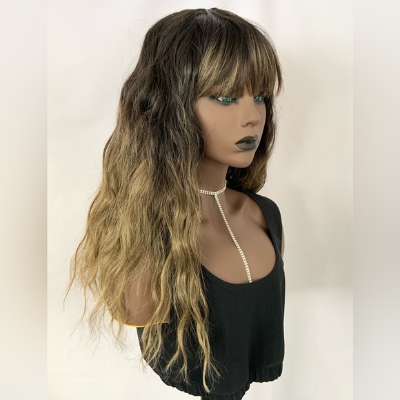 “Put On & Go” Curling/Flat Iron Safe Wig with Bangs fir Daily Wear or Events - Picture 5 of 10